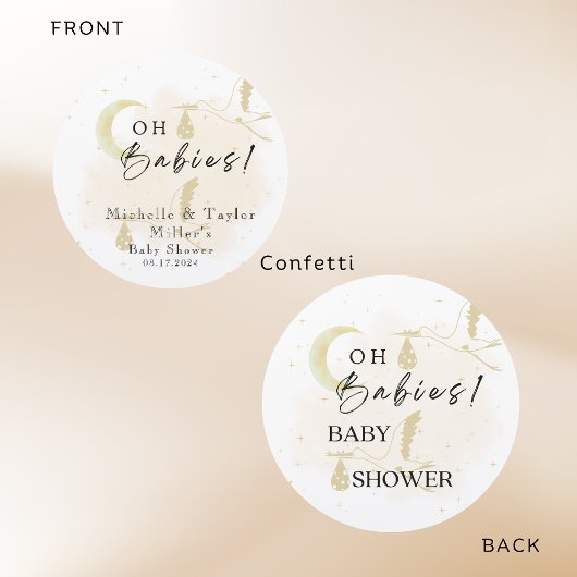 Confetti Baby shower Neutral Twin Storks