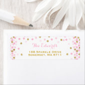 Confetti Baby shower retouradres labels Gold (Insitu)