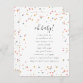Confetti Baby shower Uitnodiging Informatiekaartje (Voorkant / Achterkant)