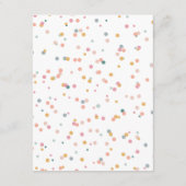 Confetti Baby shower Uitnodiging Informatiekaartje (Achterkant)