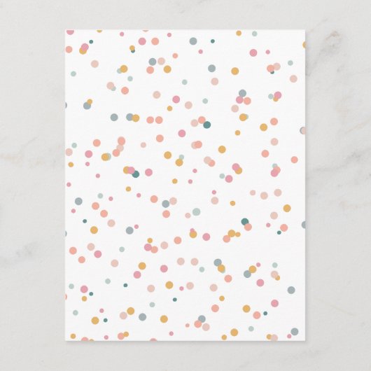 Confetti Baby shower Uitnodiging Informatiekaartje (Achterkant)