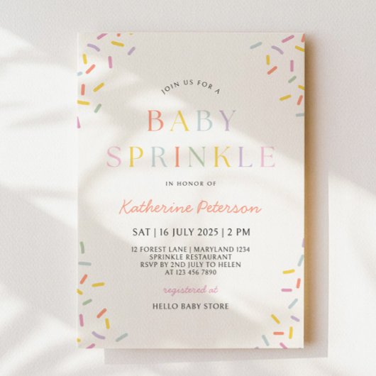 Confetti Baby Sprinkle Uitnodiging