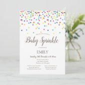 Confetti Baby Sprinkle Uitnodiging - Baby shower (Staand voorkant)