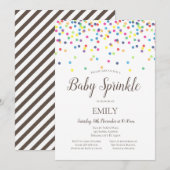Confetti Baby Sprinkle Uitnodiging - Baby shower (Voorkant / Achterkant)