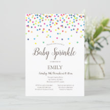 Confetti Baby Sprinkle Uitnodiging - Baby shower