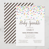Confetti Baby Sprinkle Uitnodiging - Baby shower (Voorkant / Achterkant)