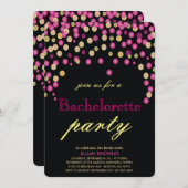 Confetti Bachelorette Faux Pink Glitter Hen Party Kaart (Voorkant / Achterkant)