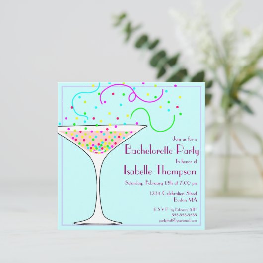 Confetti Bachelorette Kaart (Staand voorkant)