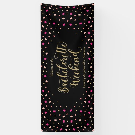 Confetti Bachelorette Weekend Spandoek (Verticaal)