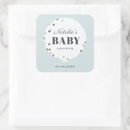 Confetti ballon baby shower cadeautje vierkante sticker