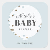 Confetti ballon baby shower gunst vierkante sticker (Voorkant)
