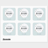 Confetti ballon baby shower gunst vierkante sticker (Vel)