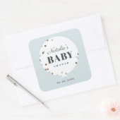 Confetti ballon baby shower gunst vierkante sticker (Envelop)
