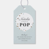 Confetti ballon klaar voor pop baby shower cadeaulabel (Voorkant)
