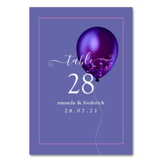 Confetti Ballon Tafelnummer (Voorkant)