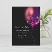 Confetti Ballonbruiloft Save The Date (Staand voorkant)