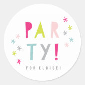 Confetti bash party sticker (Voorkant)