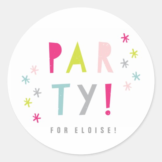 Confetti bash party sticker (Voorkant)