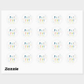 Confetti bash verjaardagsfeestje ronde sticker (Vel)