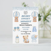 CONFETTI ,BEARY SWEET 3.5" X5" BOY SAVE THE DATE (Staand voorkant)