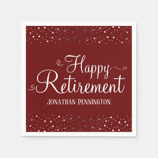 Confetti bij pensionering servet (Voorkant)