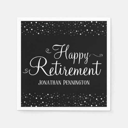 Confetti bij pensionering servet (Voorkant)