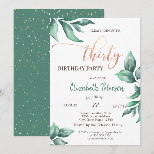 Confetti, bijkantoren 30e verjaardag kaart (Voorkant / Achterkant)