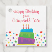 Confetti Birthday Cake Favor Gift Labels (Voorkant)