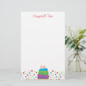 Confetti Birthday Cake Personalized Stationery Briefpapier (Staand voorkant)