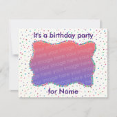 Confetti Birthday Party Photo Invitations Kaart (Voorkant)