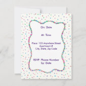 Confetti Birthday Party Photo Invitations Kaart (Achterkant)