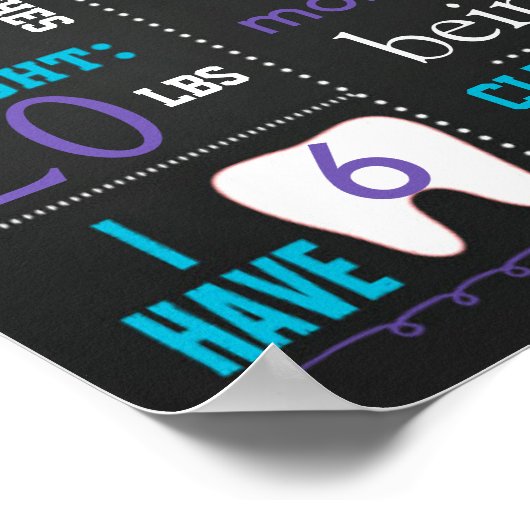 Confetti Birthday-schoolbord voor bordbord Poster (Hoek)