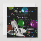 Confetti Black High Heels Vrouwen Verjaardagsfeest Kaart (Voorkant)