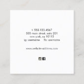 Confetti Black Square Visitekaartje Event Planner (Achterkant)