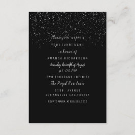 Confetti Black Vrijgezellenfeest Birthday 16th Kaart