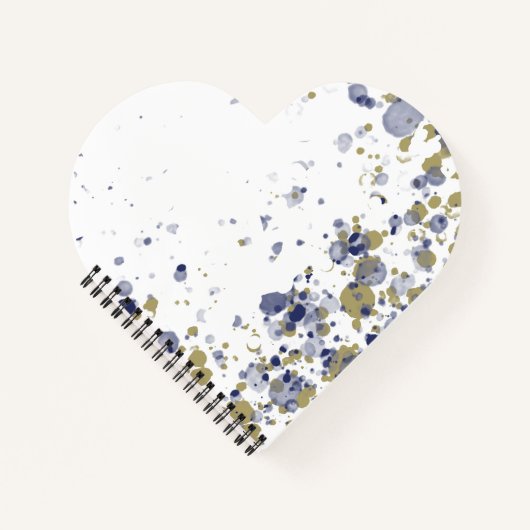 Confetti Blauw Goud Notitieboek (Voorkant)