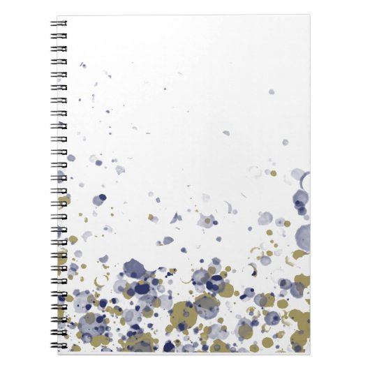 Confetti Blauw Goud Notitieboek (Voorkant)