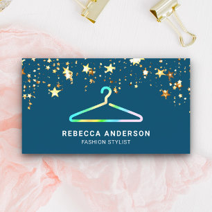 Confetti Blauw Groene Kleding Hanger Mode Stylist Visitekaartje