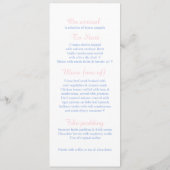 Confetti blauw roze trouwmenu menu (Achterkant)