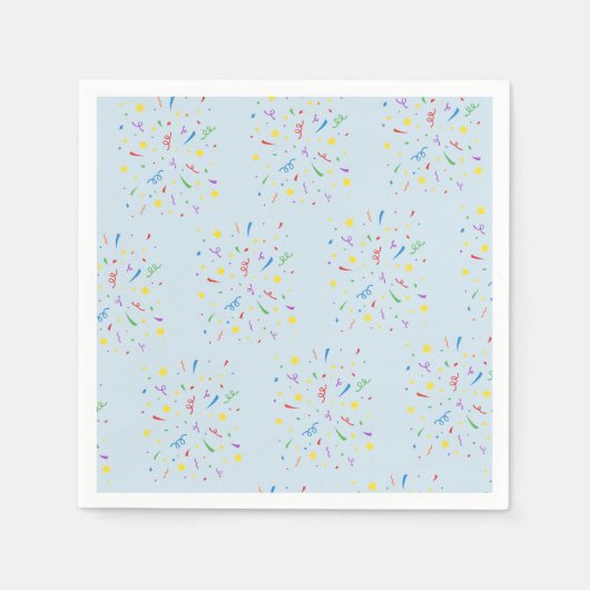 Confetti Blauwe 1e Verjaardag Servet (Voorkant)