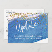 Confetti, Blauwe Waterverf Uitgestelde huwelijksup Briefkaart (Voorkant / Achterkant)