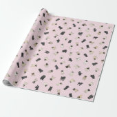 Confetti - bleke roze rol cadeaupapier (Uitgerold)