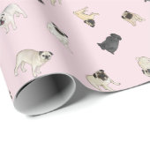 Confetti - bleke roze rol cadeaupapier (Rol Hoek)