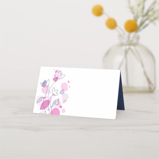 Confetti Bloem Marine roze trouwplaats kaarten Plaatskaartje (Voorkant)