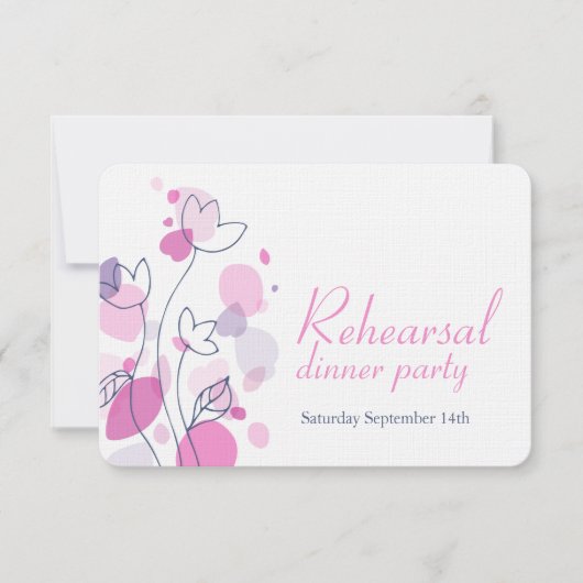 Confetti bloemblaadjes blauw roze repetitie nodig kaart (Voorkant)