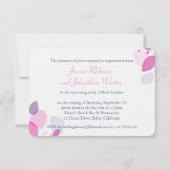 Confetti bloemblaadjes blauw roze repetitie nodig kaart (Achterkant)