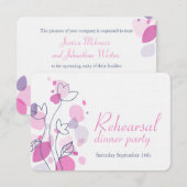 Confetti bloemblaadjes blauw roze repetitie nodig kaart (Voorkant / Achterkant)