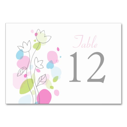 Confetti bloembladen trouwtabelnummers kaart (Voorkant)