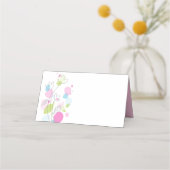 Confetti bloemenroze blauw groen plaatskaarten plaatskaartje (Achterkant)