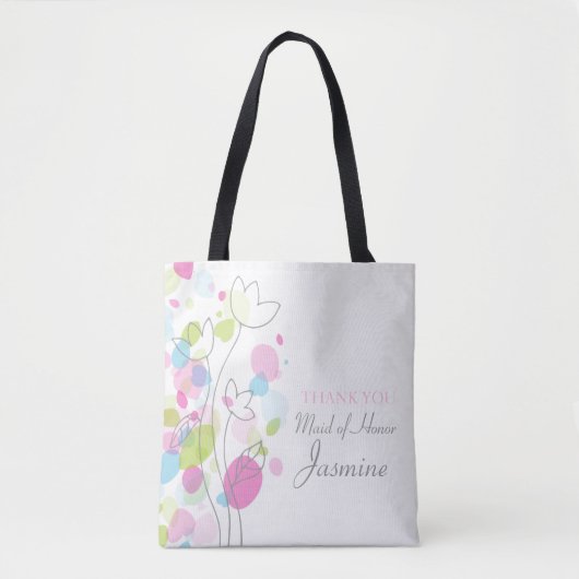 Confetti bloemmeisje van een eertas tote bag (Voorkant)